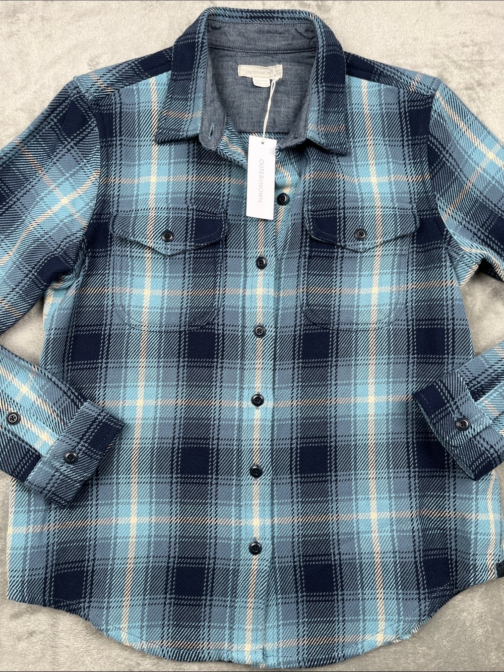 NEW Outerknown XS/S Women's 100% Organic Cotton Blue Blanket Shirt